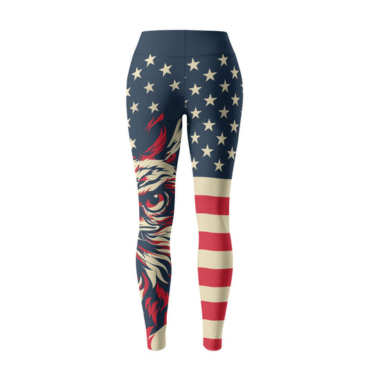 Rashninja Patriotic Eagle Flames Women's Leggings