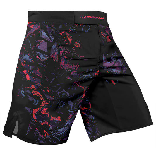 Rashninja Red Cyber Marble Men's Fight Shorts