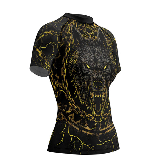 Rashninja Viking Fenrir Wol Women's Short Sleeve Rash Guard
