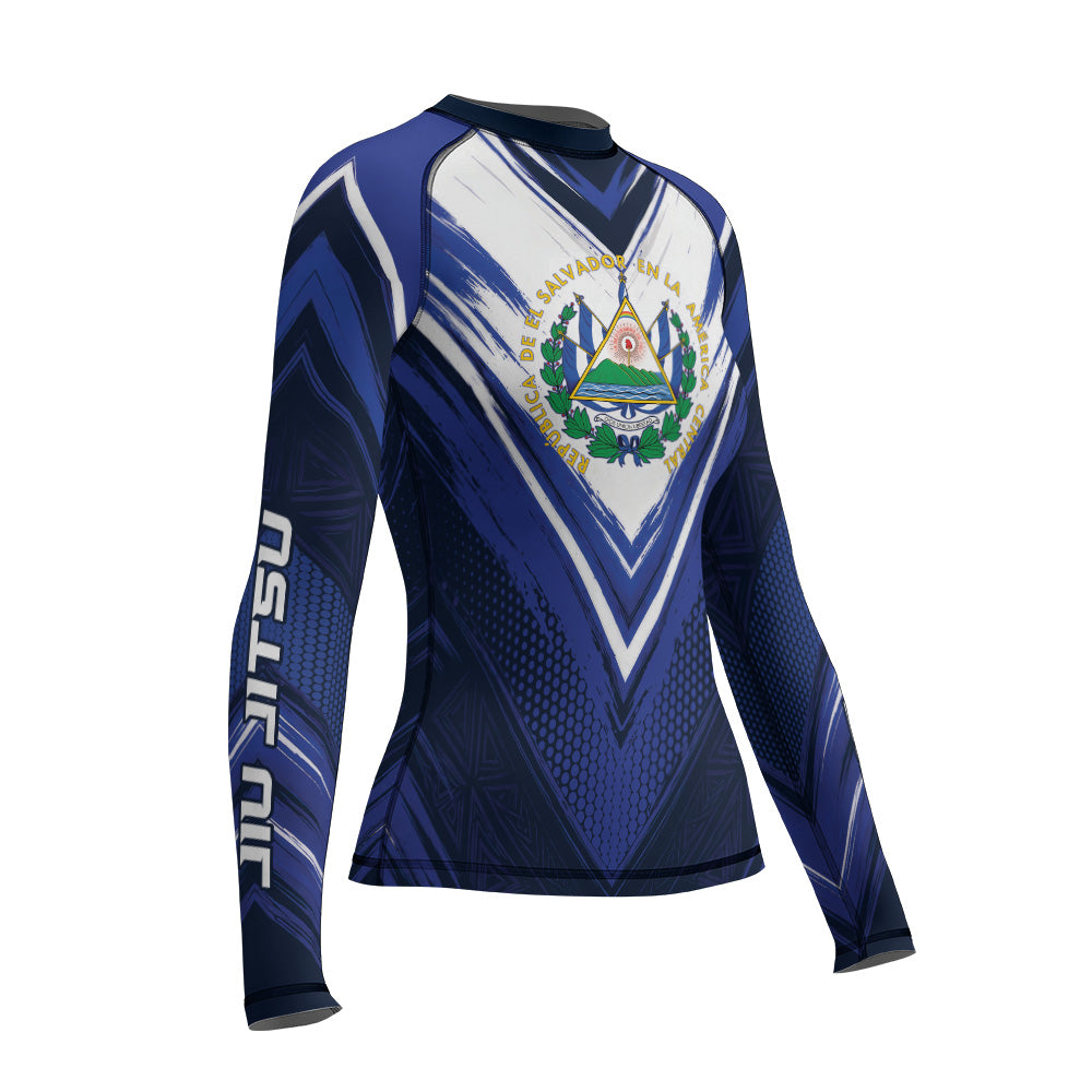 Rashninja Patriot El Salvador Flag Women's Long Sleeve Rash Guard