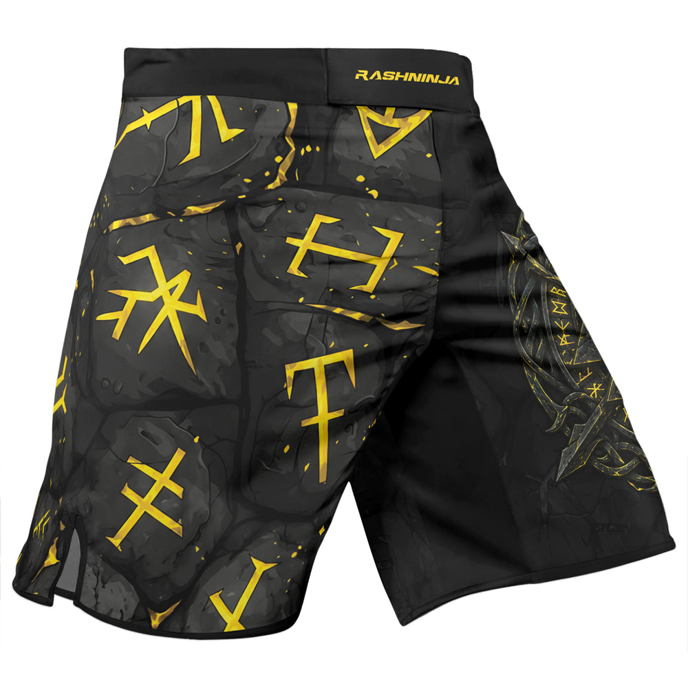 Rashninja Viking Raven Vegvisir Men's Fight Shorts