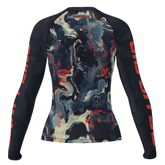 Rashninja Cyber Storm Fire Women's Long Sleeve Rash Guard