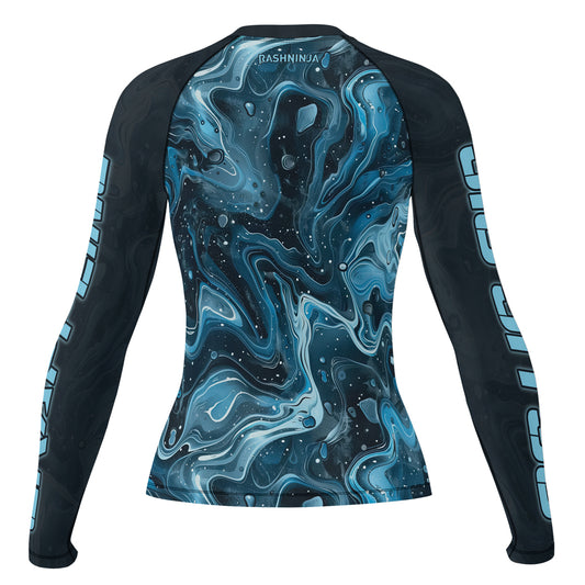 Rashninja Cyber Storm Turquoise Women's Long Sleeve Rash Guard