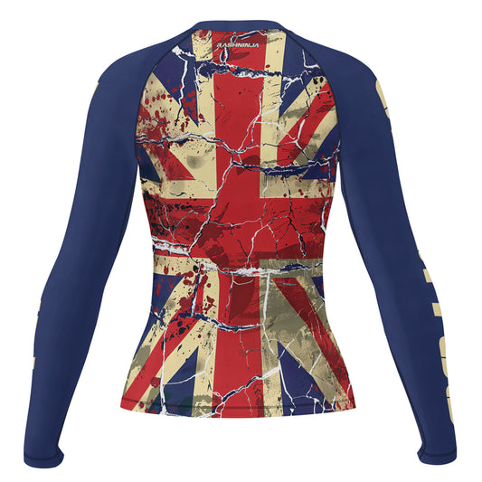 Rashninja Patriot United Kingdom Flag Women's Long Sleeve Rash Guard