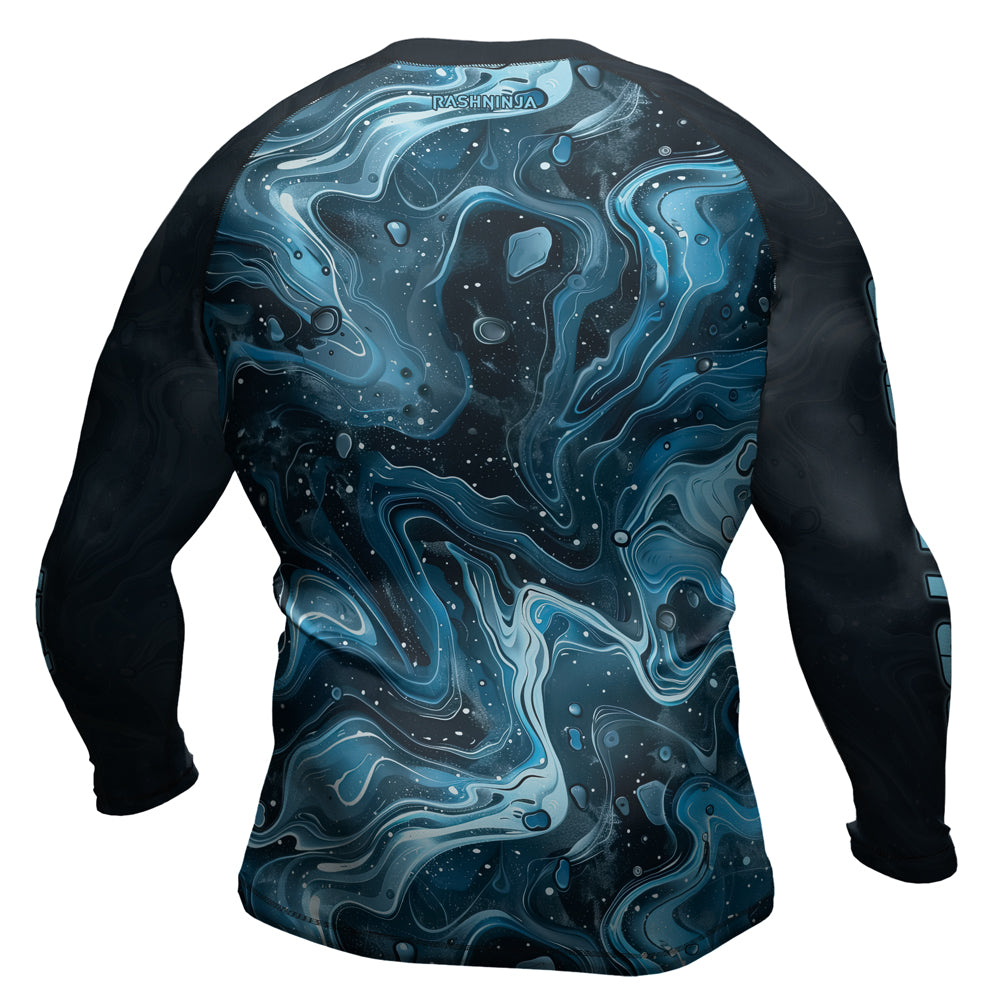 Turquoise Rash Guard Rashninja Cyber Storm Turquoise Men's Long Sleeve Rash Guard