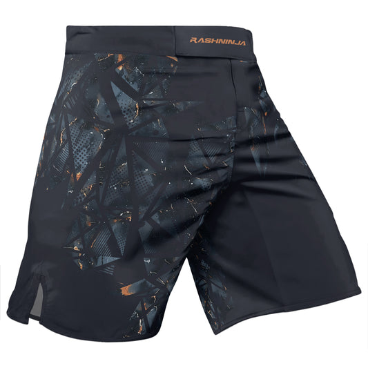 Rashninja Cyber Storm Marble Black Men's Fight Shorts
