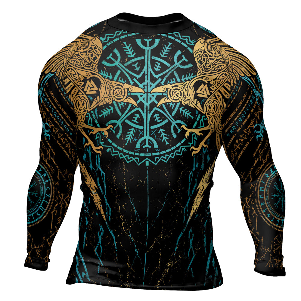 Rashninja Viking Raven Men's Long Sleeve Rash Guard