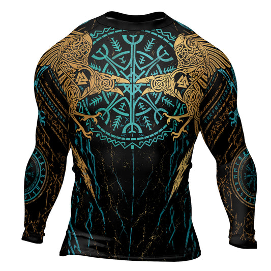 Rashninja Viking Raven Men's Long Sleeve Rash Guard