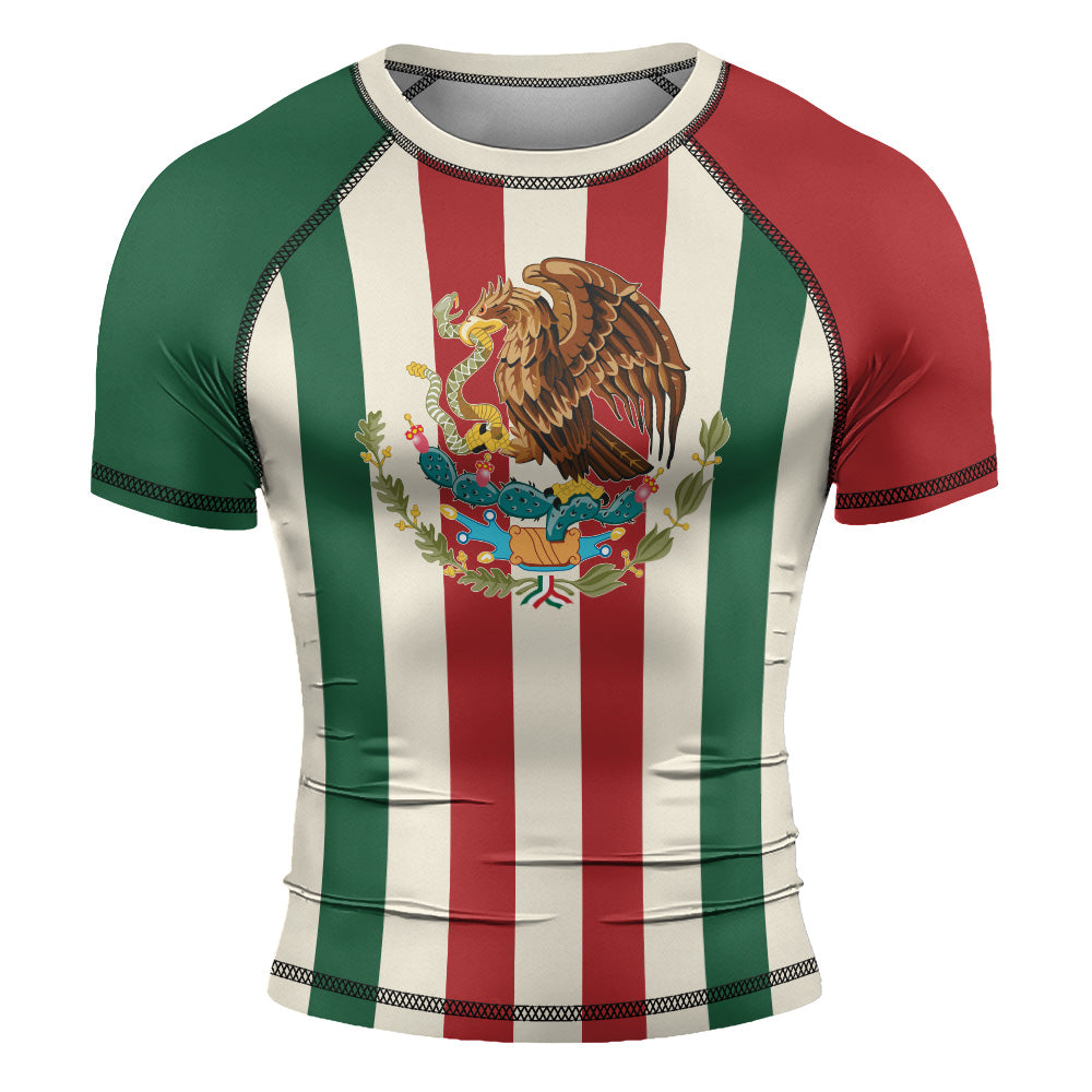Rashninja Patriot Mexico Flag Men's Short Sleeve Rash Guard