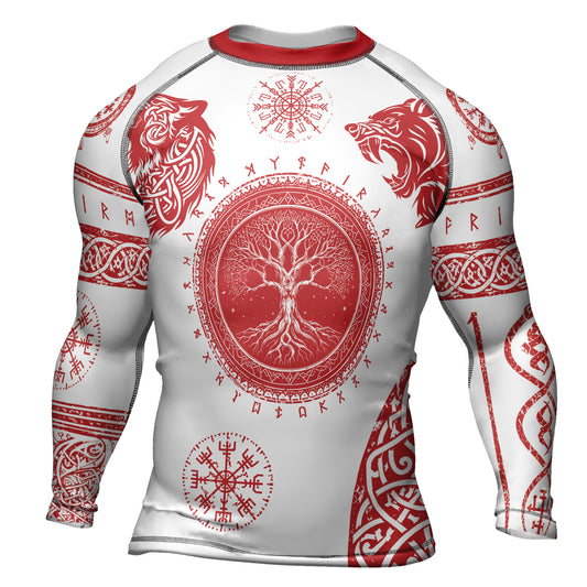 Rashninja Yggdrasil Bear Viking Men's Long Sleeve Rash Guard