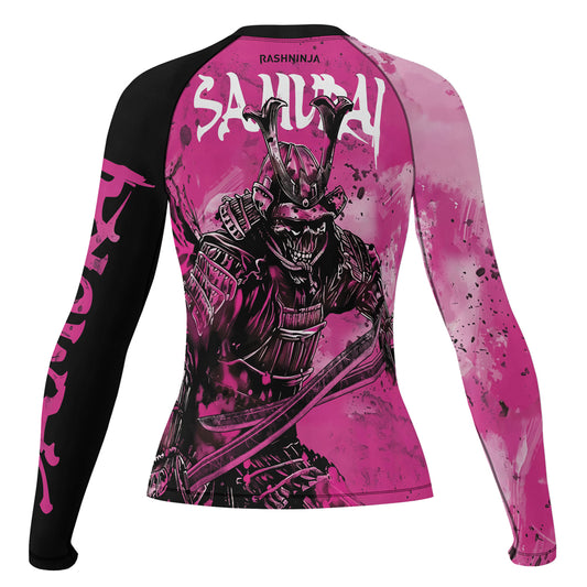 Rashninja Samurai Pink Fury Women's Long Sleeve Rash Guard
