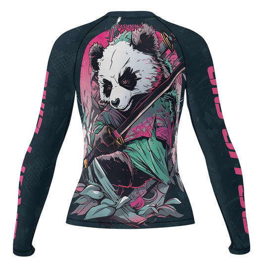 Rashninja Panda Samurai Crest Women's Long Sleeve Rash Guard