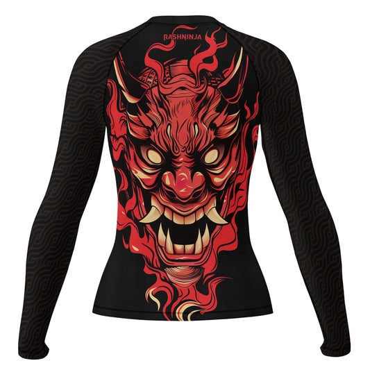 Rashninja Samurai Oni Flames Women's Long Sleeve Rash Guard