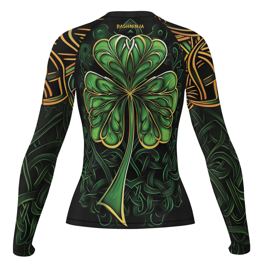 Rashninja Irish Celtic Clover Women's Long Sleeve Rash Guard – St. Patrick's Day Edition