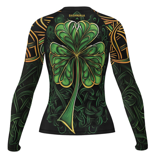 Rashninja Irish Celtic Clover Women's Long Sleeve Rash Guard – St. Patrick's Day Edition
