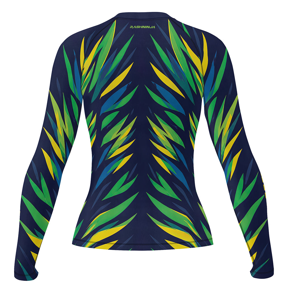 Rashninja Patriot Brazil Flag Women's Long Sleeve Rash Guard