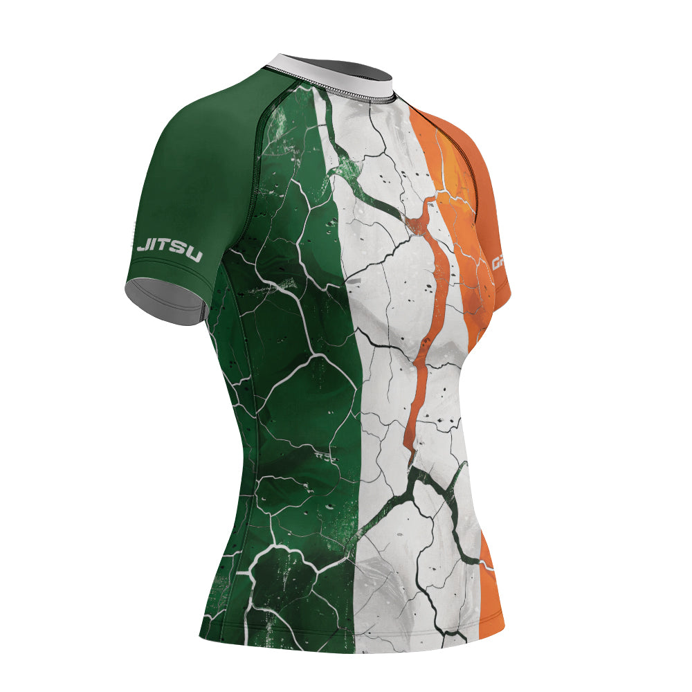Rashninja Patriot Ireland Flag Women's Short Sleeve Rash Guard