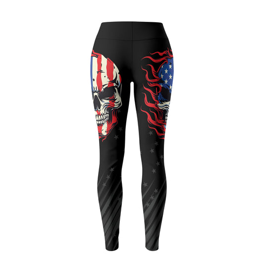 Rashninja American Patriot Skull Women's Leggings