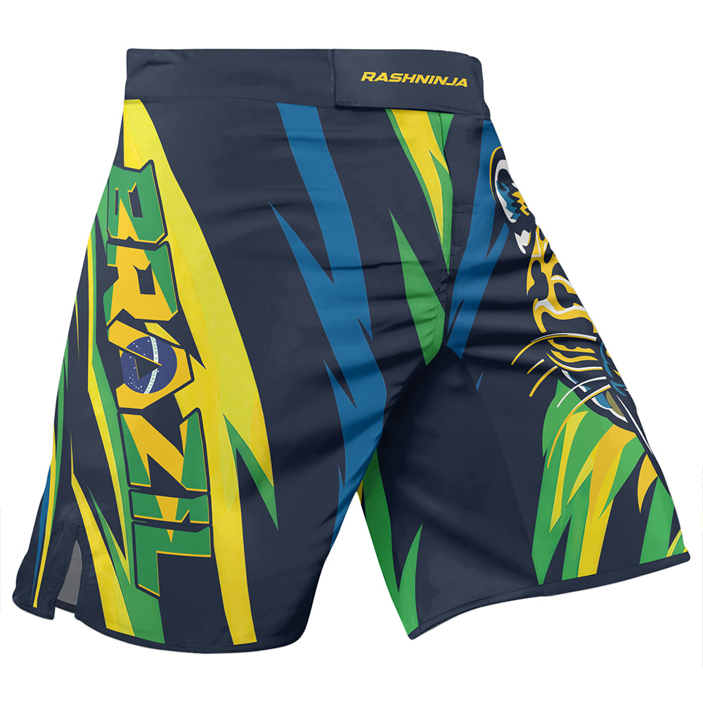 Rashninja Patriot Brazil Flag Men's Fight Shorts