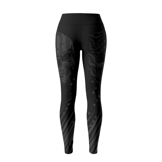 Rashninja Black Patriot Skull Women's Leggings