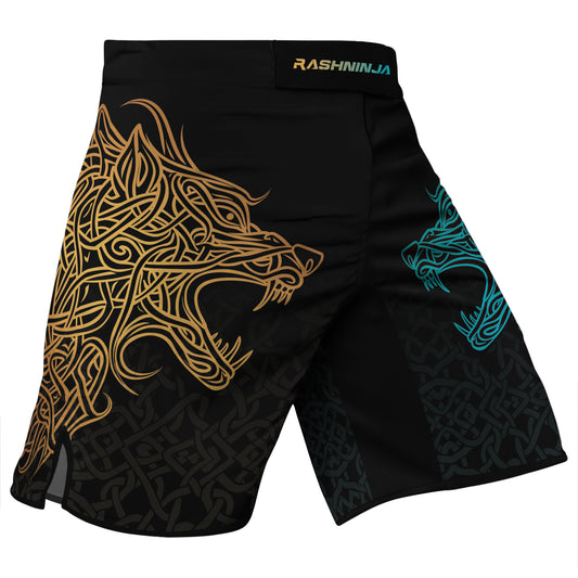 Rashninja Norse Viking Wolf Men's Fight Shorts