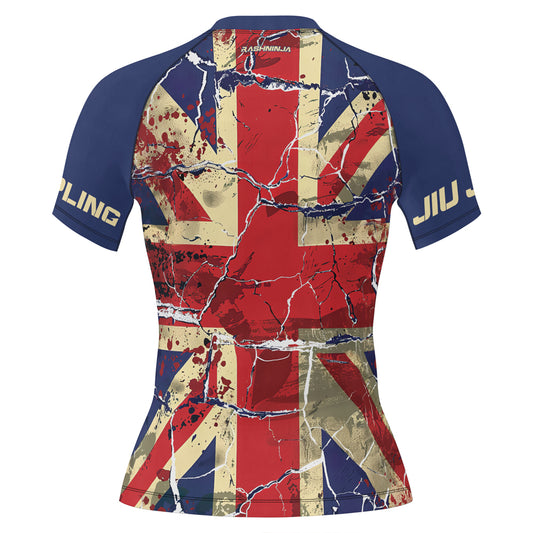 Rashninja Patriot United Kingdom Flag Women's Short Sleeve Rash Guard