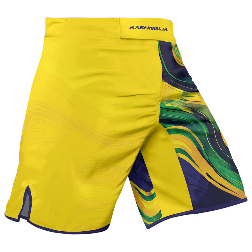 Rashninja Patriot Brazil Flag Men's Fight Shorts