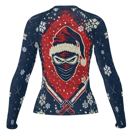Rashninja Christmas Ninja Santa Women's Long Sleeve Rash Guard