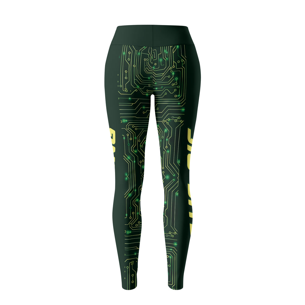 Rashninja Green Cyber Circuit Women's Leggings