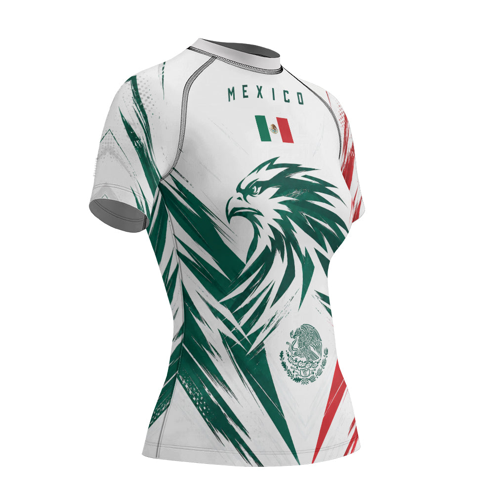 Rashninja Patriot Mexico Flag Women's Short Sleeve Rash Guard