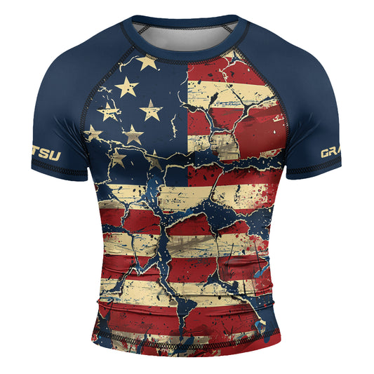 Rashninja Patriot Stars Men's Short Sleeve Rash Guard