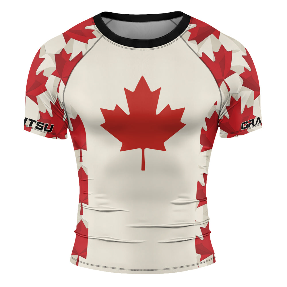 Rashninja Patriot Canada Flag Men's Short Sleeve Rash Guard