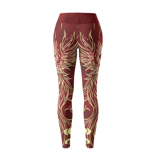 Rashninja Golden Phoenix Crimson Women's Leggings
