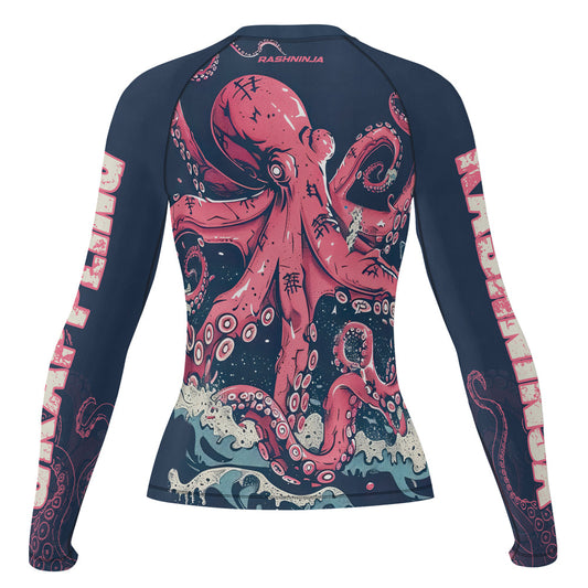 Rashninja Octopus Pink Kraken Women's Short Sleeve Rash Guard
