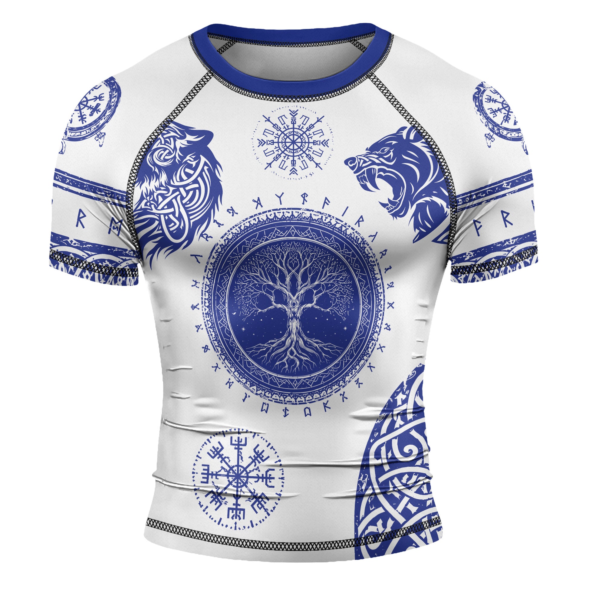 Rashninja Yggdrasil Bear Viking Men's Short Sleeve Rash Guard