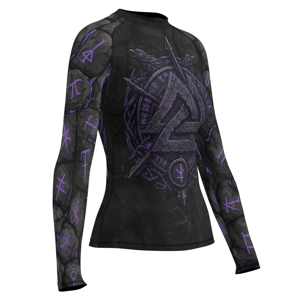 Rashninja Viking Raven Vegvisir Women's Long Sleeve Rash Guard