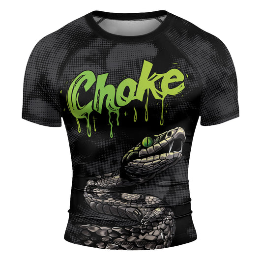 Rashninja Green Viper Snake Men's Short Sleeve Rash Guard