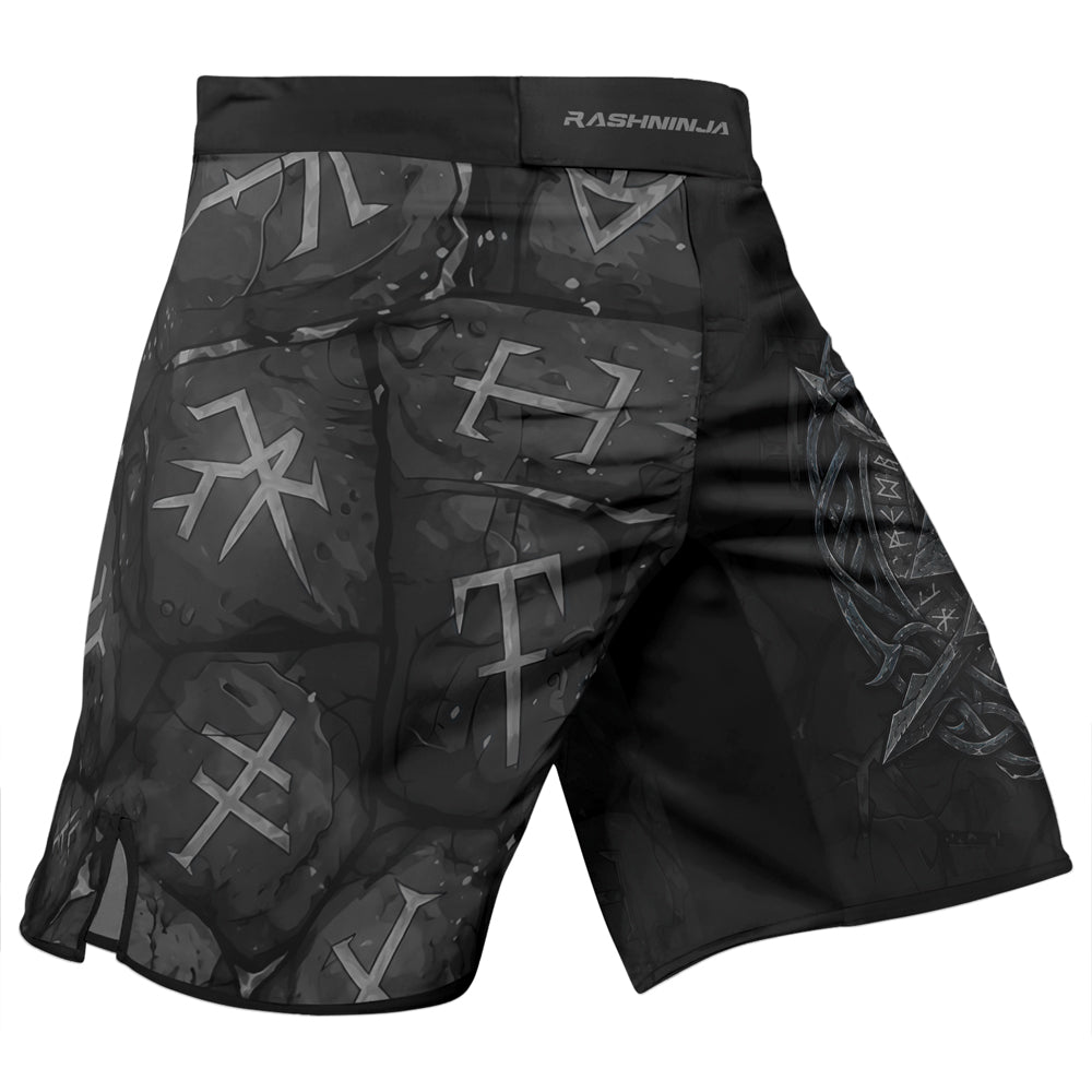 Rashninja Viking Raven Vegvisir Men's Fight Shorts