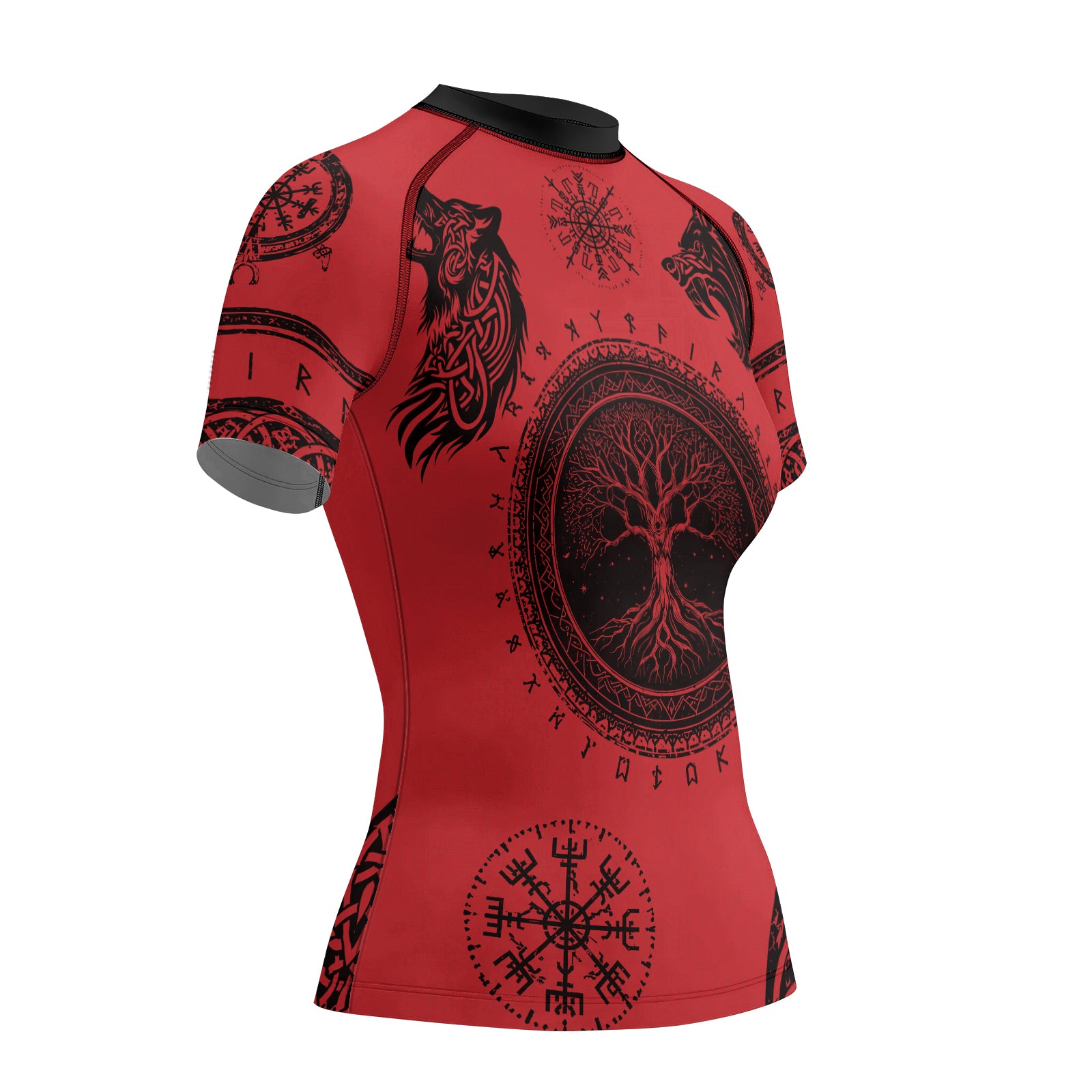 Rashninja Yggdrasil Bear Viking Women's Short Sleeve Rash Guard