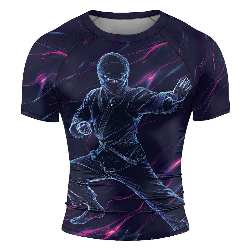 Rashninja Cyber Shadow Fighter Men's Short Sleeve Rash Guard