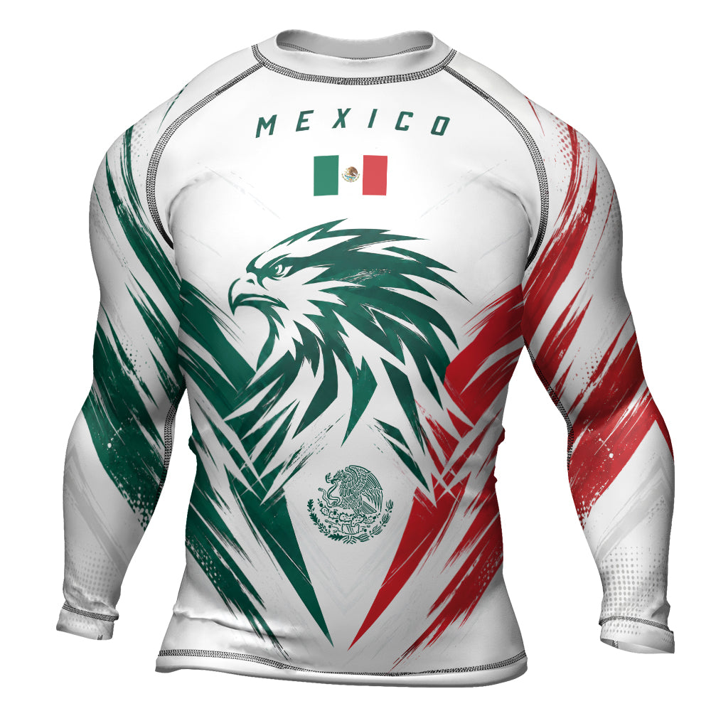 Rashninja Patriot Mexico Flag Men's Long Sleeve Rash Guard