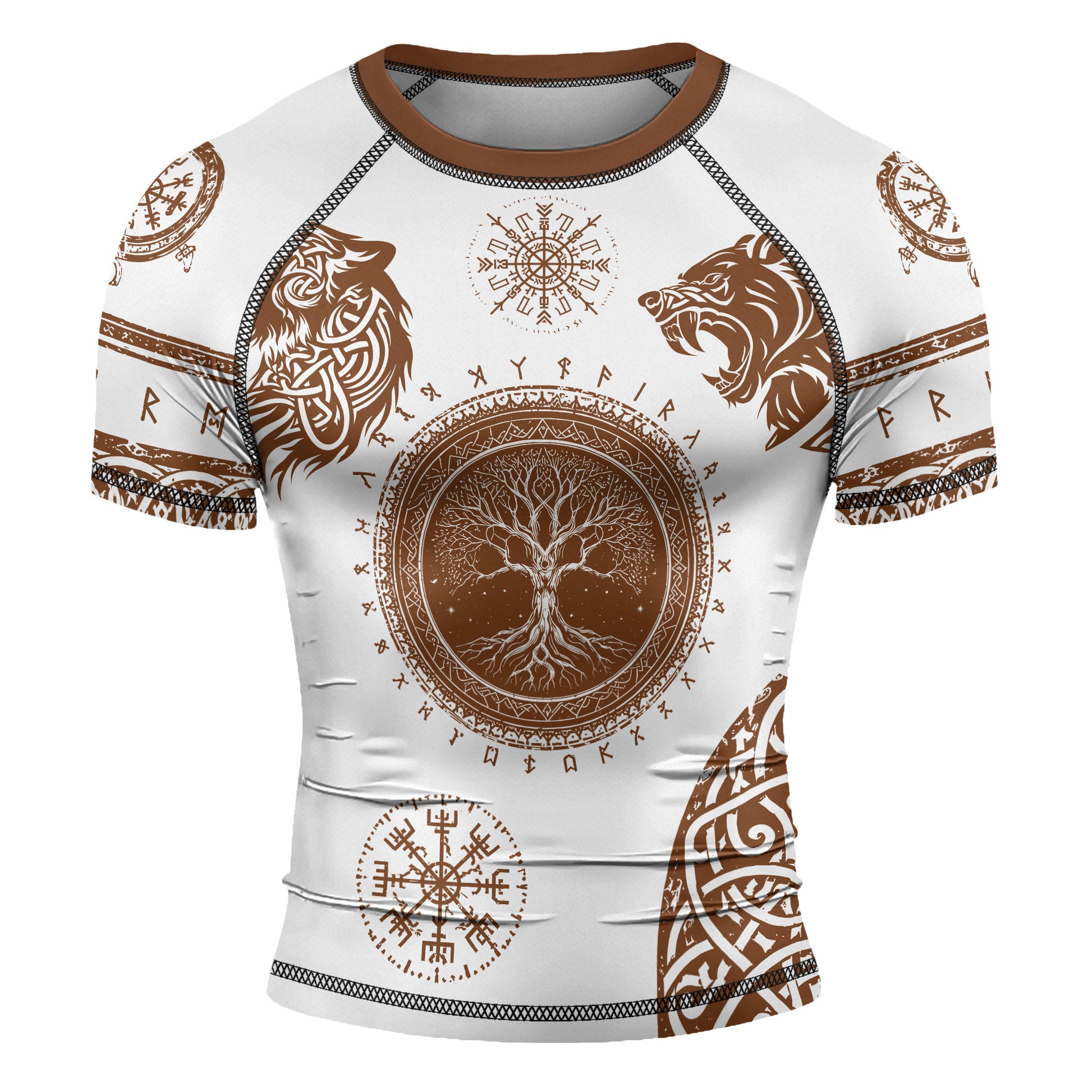 Rashninja Yggdrasil Bear Viking Men's Short Sleeve Rash Guard