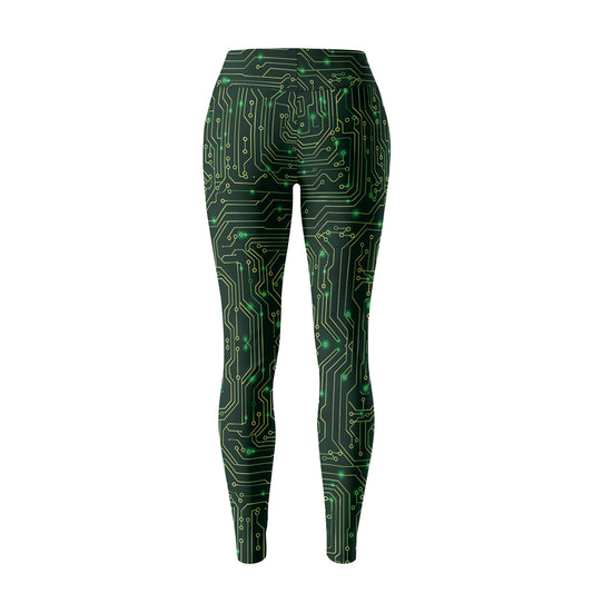 Rashninja Green Cyber Circuit Women's Leggings