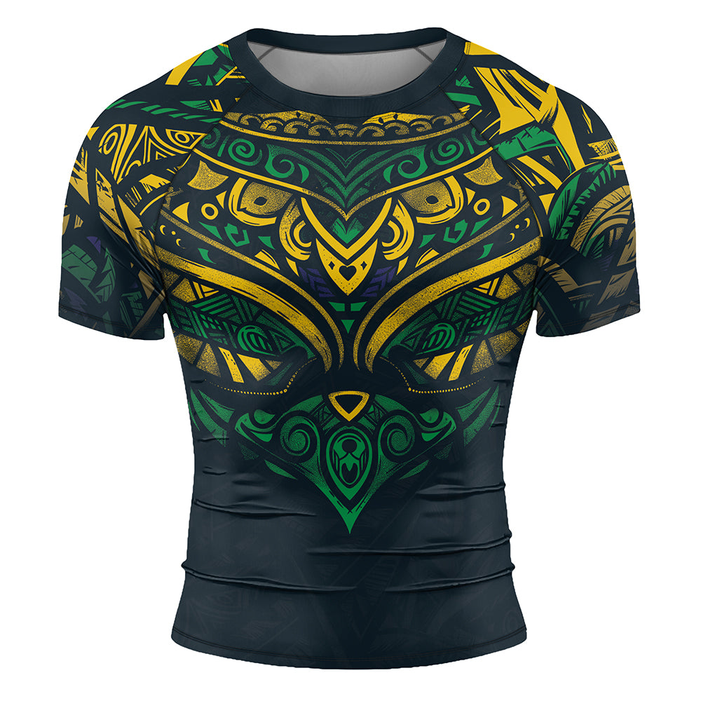 Rashninja Patriot Mexico Flag Men's Short Sleeve Rash Guard