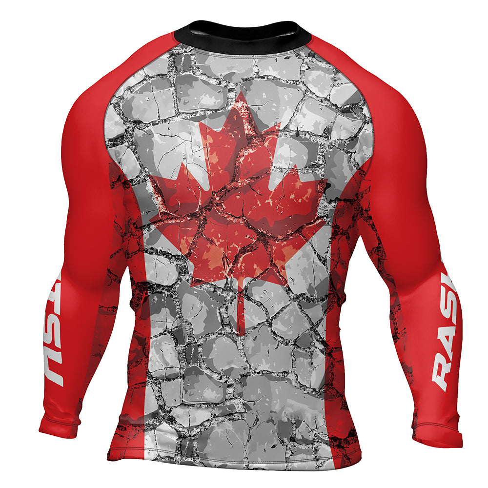 Rashninja Patriot Canada Flag Men's Long Sleeve Rash Guard