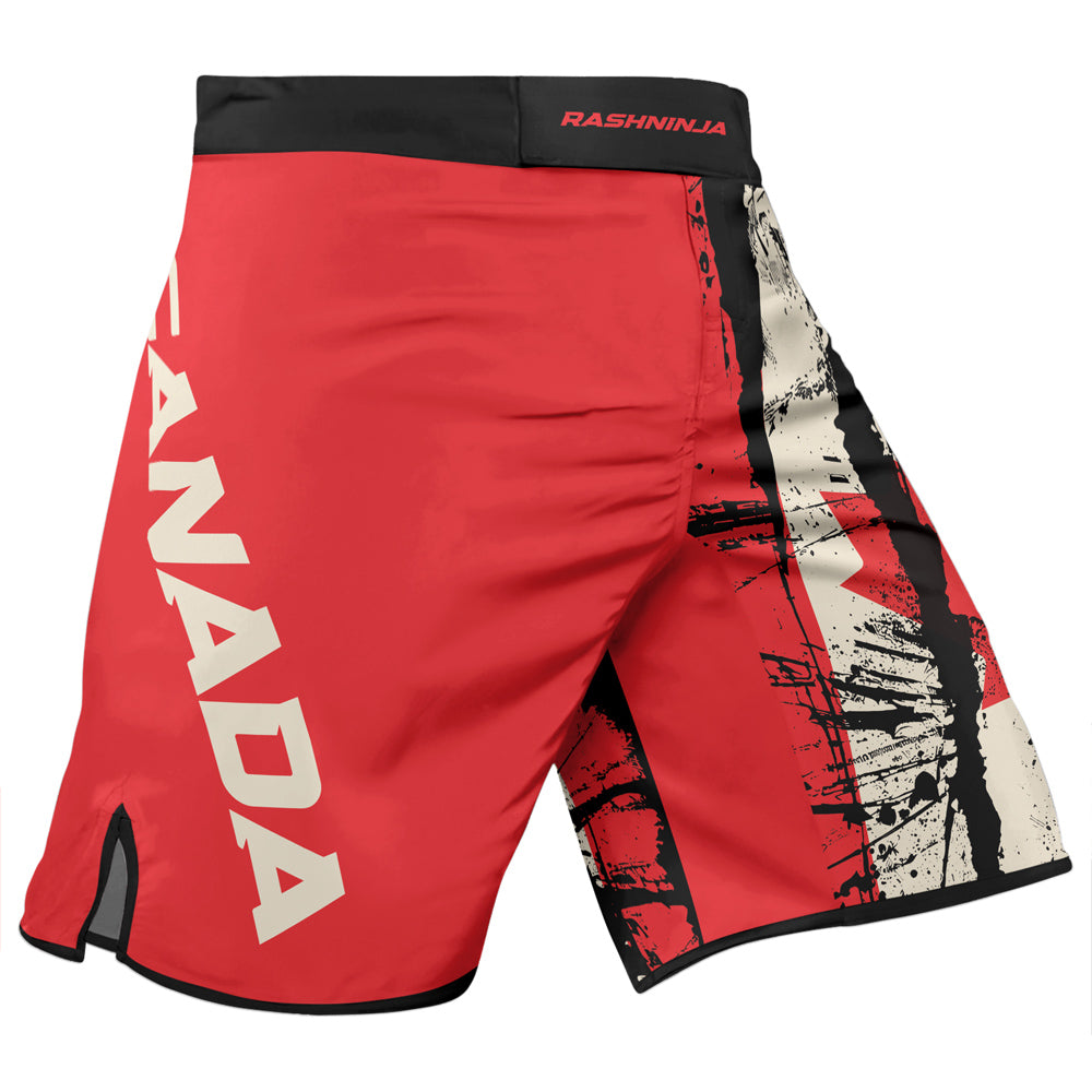 Rashninja Patriot Canada Flag Men's Fight Shorts