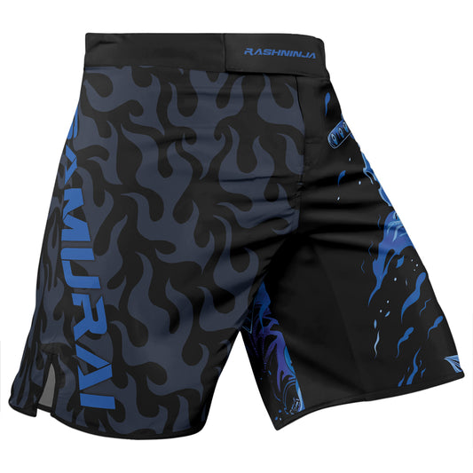 Rashninja Samurai Skull Flame Men's Fight Shorts