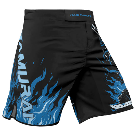 Rashninja Samurai Skull Flames Men's Fight Shorts