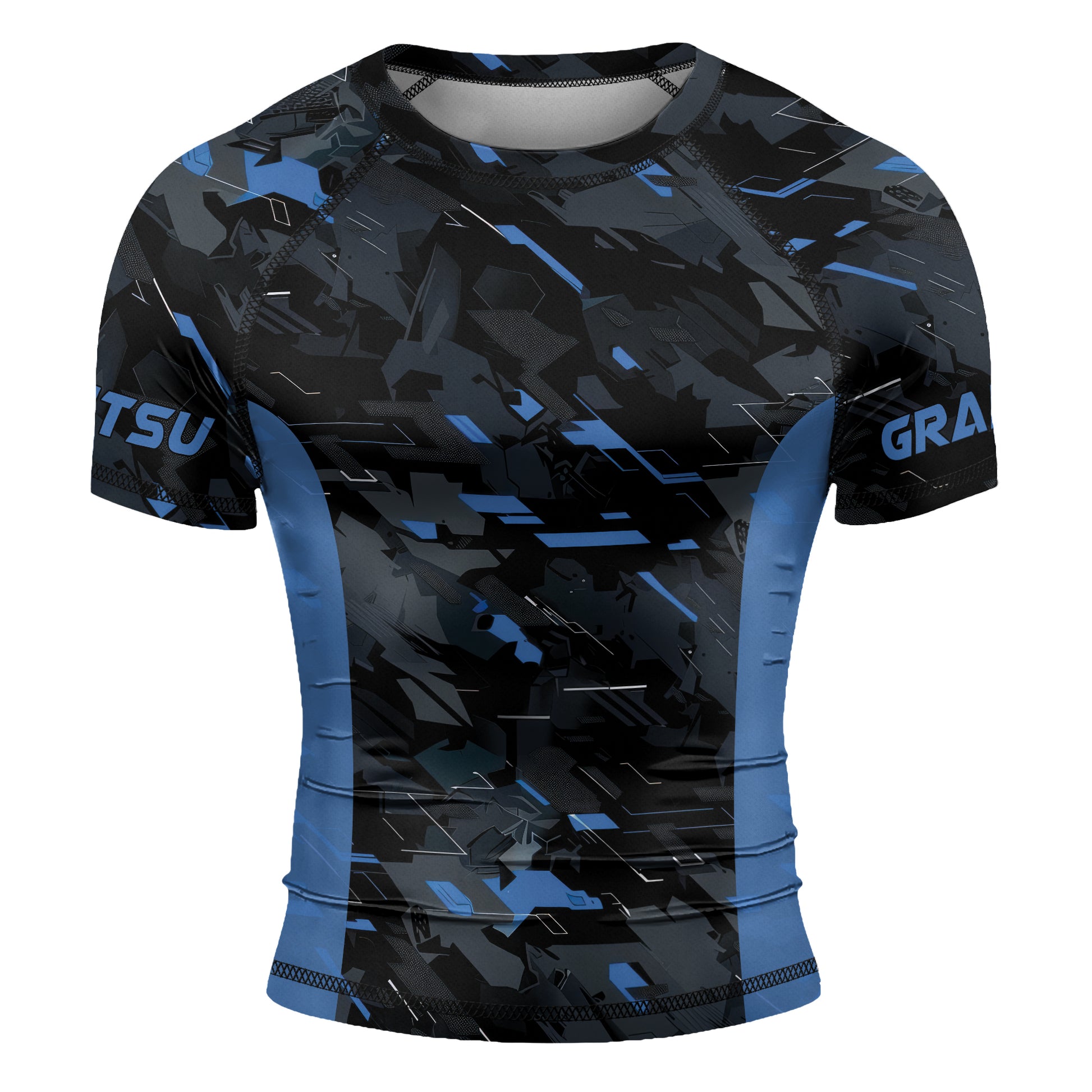 Rashninja Blue Triangle Men's Short Sleeve Rash Guard