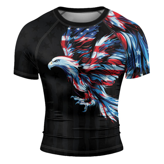 Rashninja American Eagle Patriot Men's Short Sleeve Rash Guard